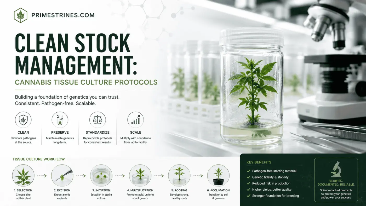 Clean Stock Management: Cannabis Tissue Culture Protocols