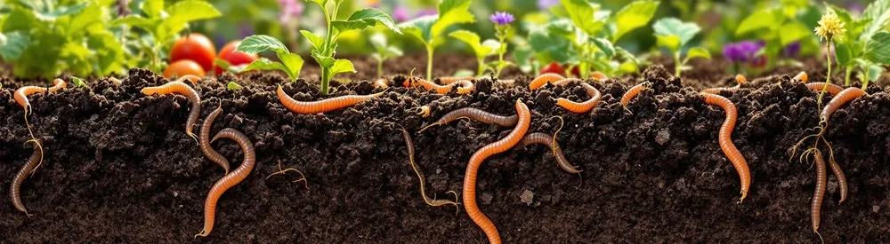 Active biological activity inside organic living soil bed.