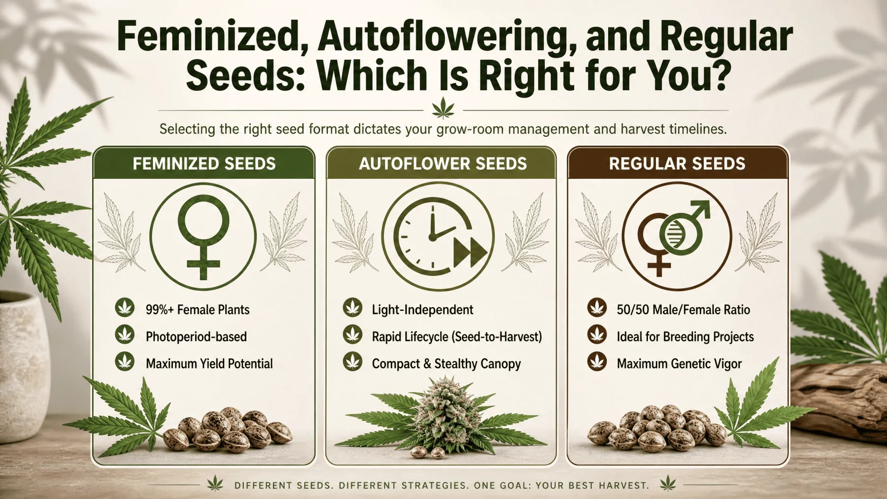 Feminized, Autoflowering, and Regular Seeds: Which Is Right for You?