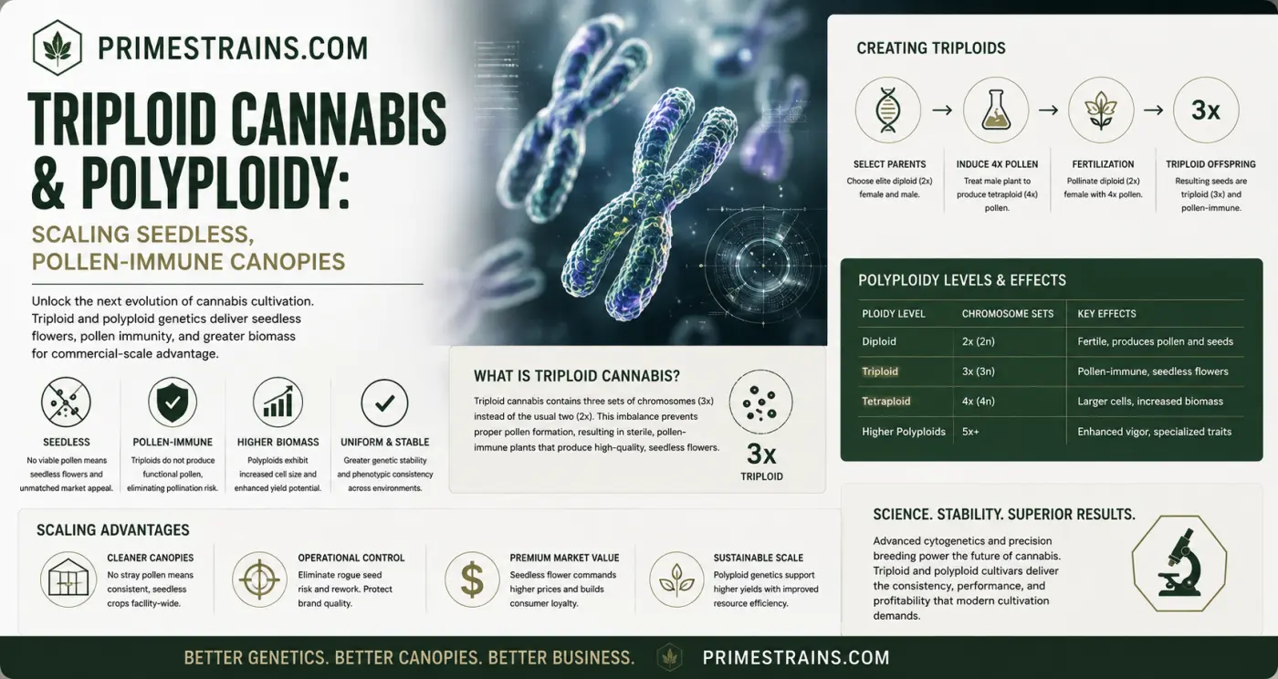 Triploid Cannabis & Polyploidy: Scaling Seedless, Pollen-Immune Canopies