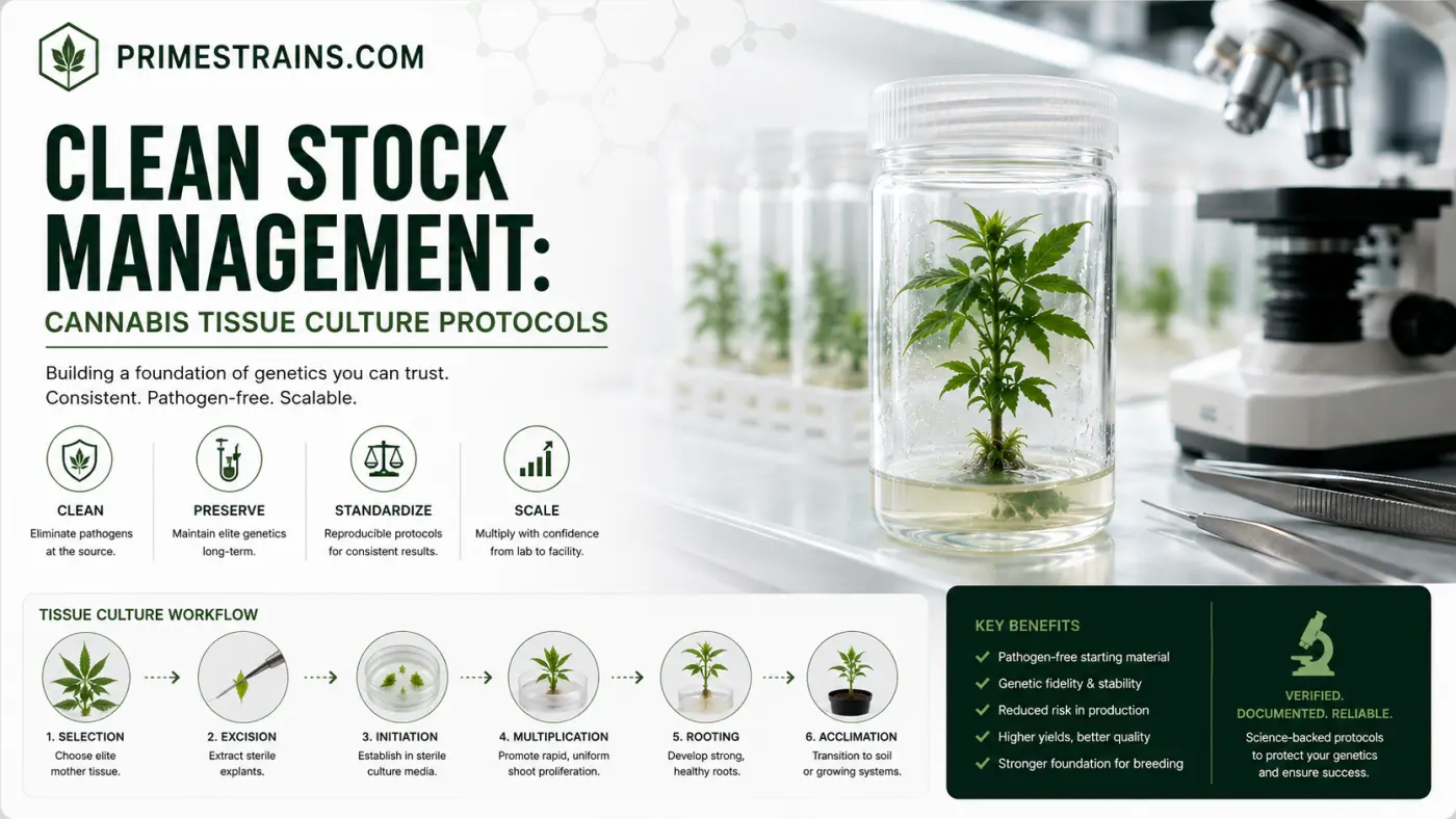 Clean Stock Management: Cannabis Tissue Culture Protocols