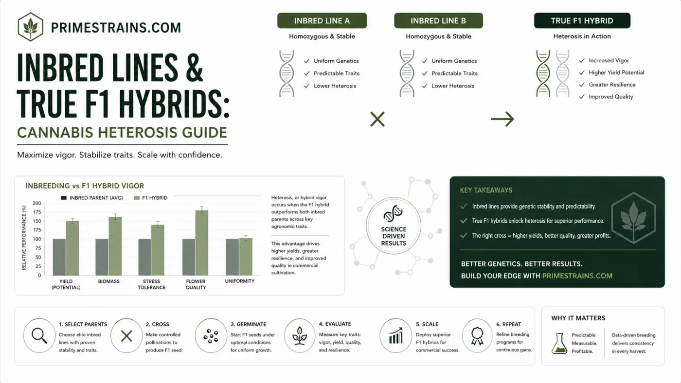 Inbred Lines (IBLs) & True F1 Hybrids: The Science of Heterosis in Commercial Cannabis Breeding